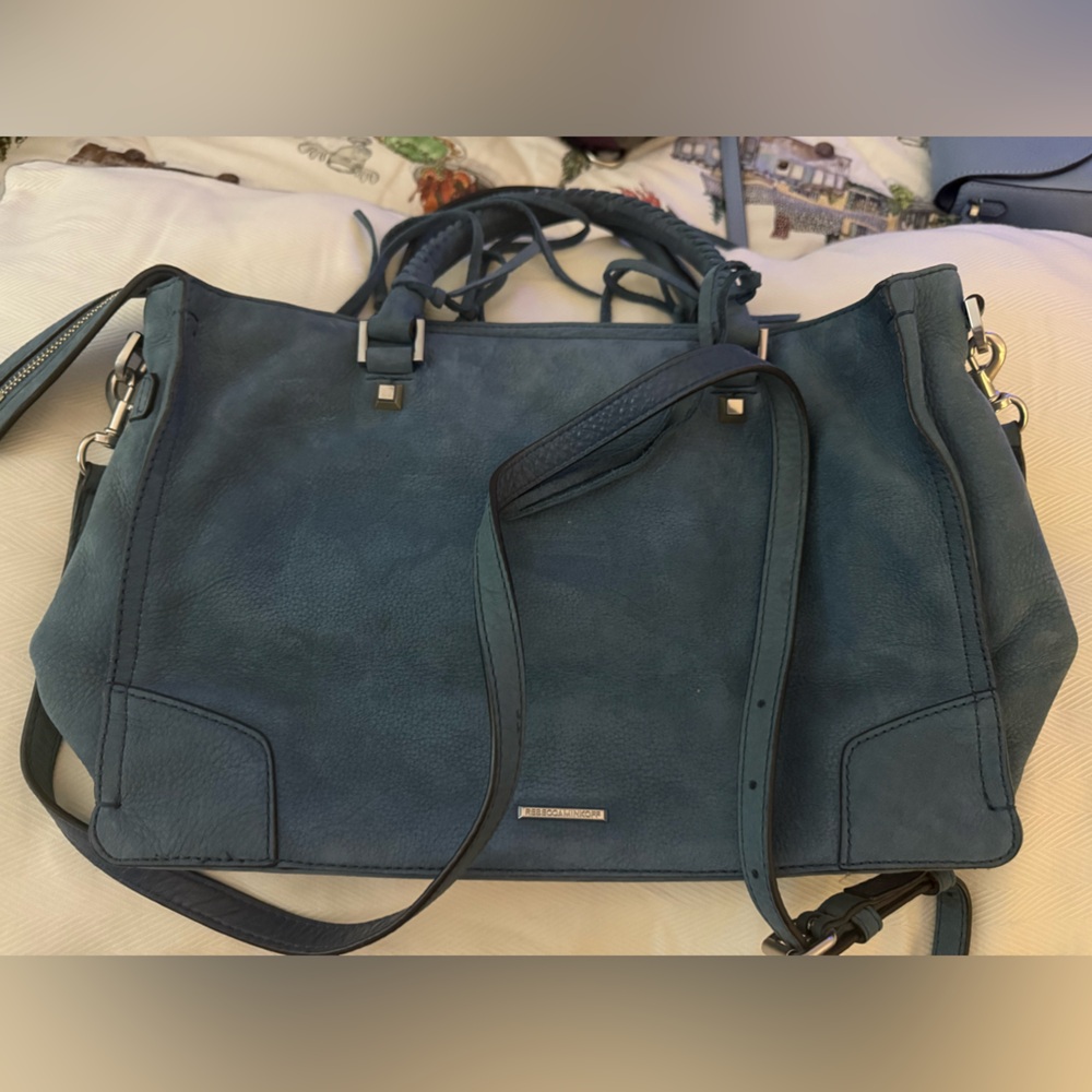 Rebecca Minkoff Chic Suede Blue Shoulder Bag